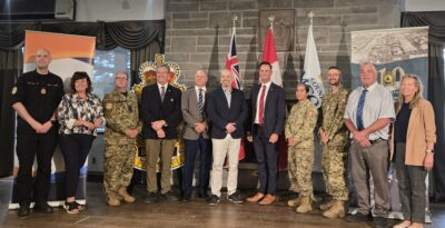 Speakers at the Veterans First launch in Simcoe