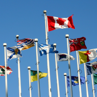 Canada and province flags